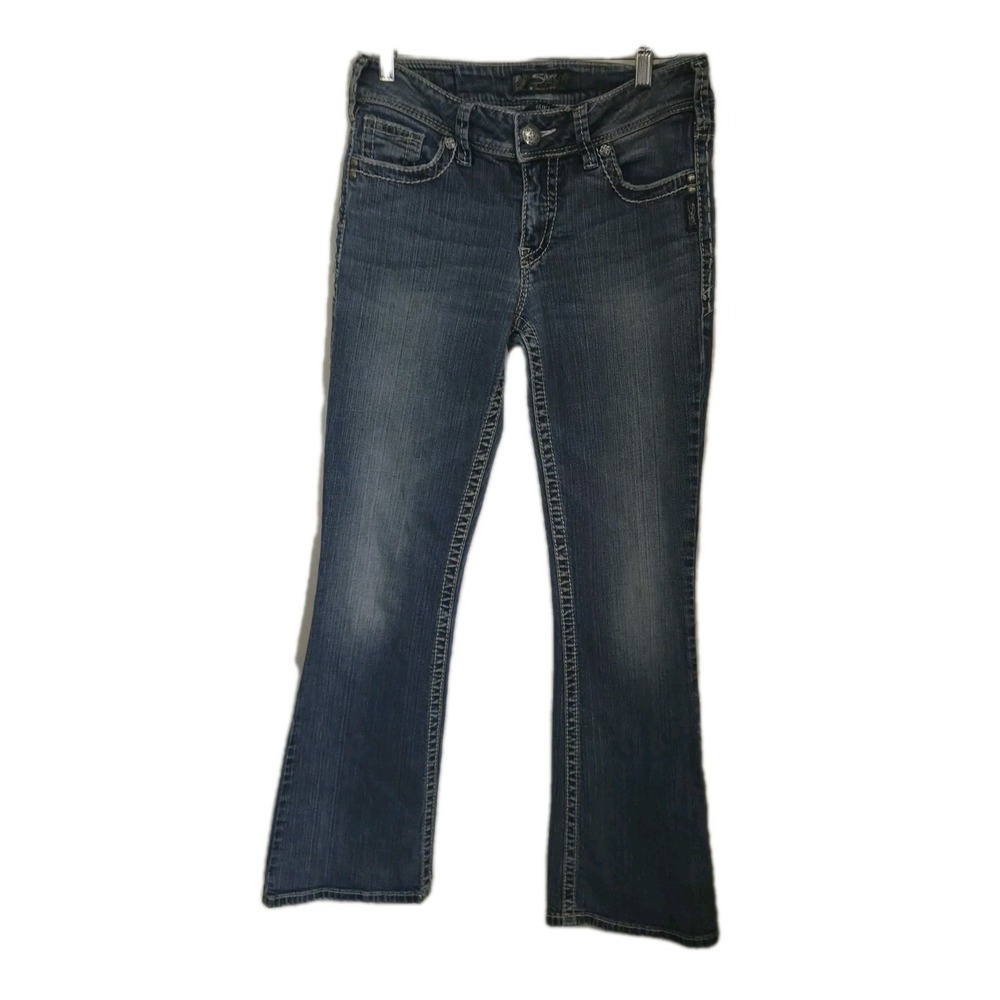 Silver Jeans Co Suki Bootcut W29 L32 Low Rise Medium Wash Thick Stitch